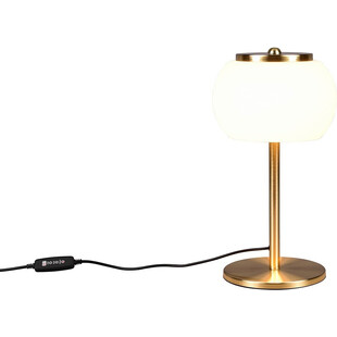 Lampa stołowa szklana ze ściemniaczem Madison LED biały / mosiądz Trio