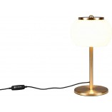 Lampa stołowa szklana ze ściemniaczem Madison LED biały / mosiądz Trio