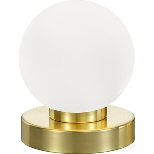 Lampka nocna szklana kula Prinz II biało-mosiężna Reality