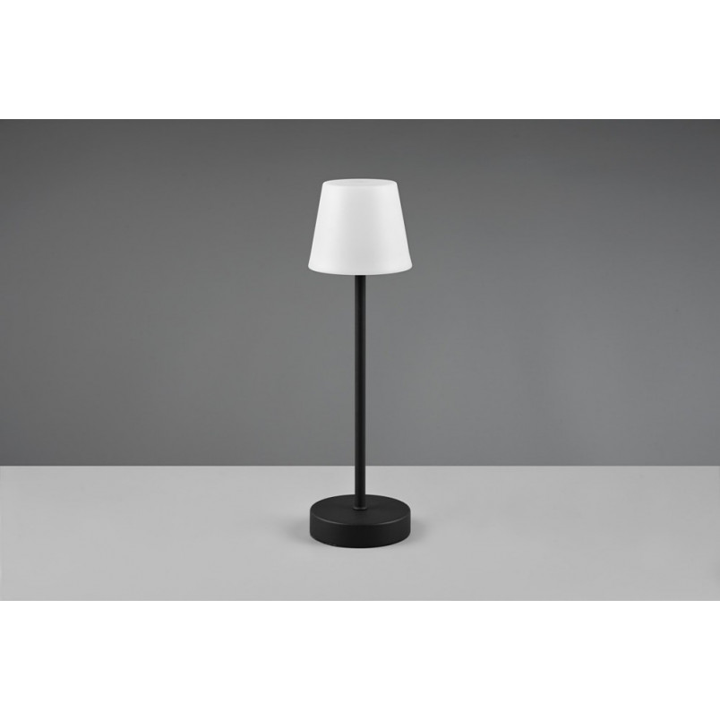 Lampa stołowa zewnętrzna ze ściemniaczem i usb Martinez LED biało-czarna Reality