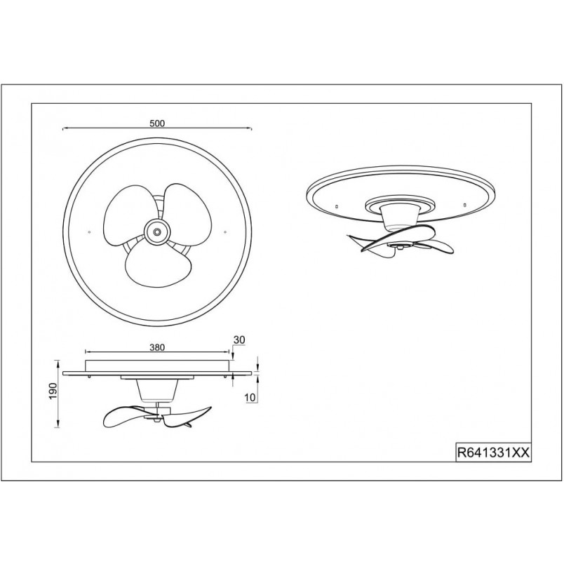Plafon nowoczesny z wentylatorem i pilotem Nybro LED czarny Reality