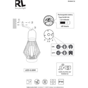 Lampa ogrodowa latarnia na stół Merida II LED czarna Reality