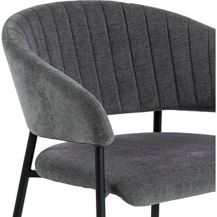 Krzesło tapicerowane muszelka Ann szary / czarny Actona