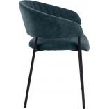 Krzesło tapicerowane muszelka Ann granatowy / czarny Actona