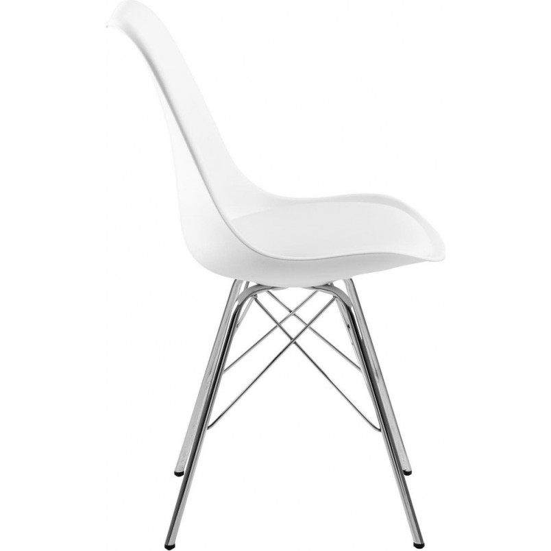 Krzesło nowoczesne z poduszką Eris białe Actona