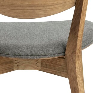 Krzesło drewniane tapicerowane Minsk szary / dąb Actona