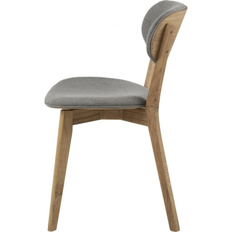 Krzesło drewniane tapicerowane Minsk szary / dąb Actona