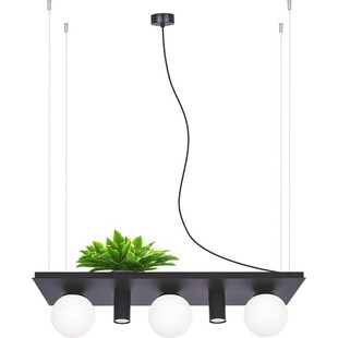 Lampa wisząca z półką Plant Shelf 80cm czarna Zumaline