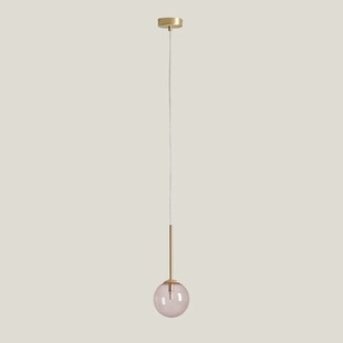 Lampa wisząca szklana kula Bosso Mini 14cm różowa Aldex