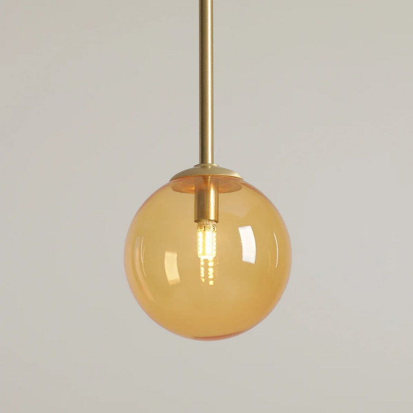 Lampa wisząca szklana kula Bosso Mini 14cm pomarańczowa Aldex