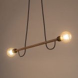 Lampa wisząca loft "patyczak" Helix Wood II 93cm czarny / jasne drewno TK Lighting