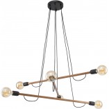 Lampa wisząca loft "patyczak" Helix Wood VI 93cm czarny / orzech TK Lighting