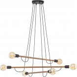 Lampa wisząca loft "patyczak" Helix Wood VI 93cm czarny / orzech TK Lighting