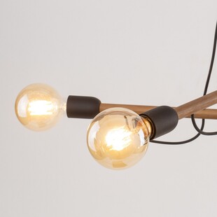 Lampa wisząca loft "patyczak" Helix Wood IV 93cm czarny / orzech TK Lighting