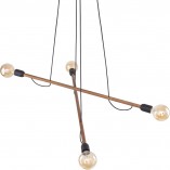 Lampa wisząca loft "patyczak" Helix Wood IV 93cm czarny / orzech TK Lighting