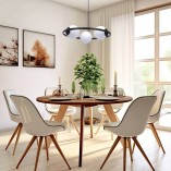 Lampa wisząca okrągła 3 szklane kule Orbit 58cm biało-czarna Zumaline