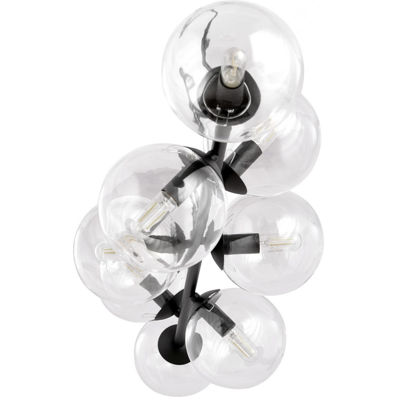 Lampa wisząca podłużna szklane kule Rossi VI czarno-przezroczysta marki Emibig