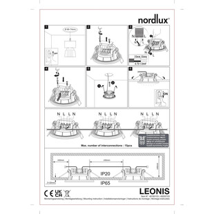 Lampa podtynkowa downlight Leonis LED  2700K czarna 3 sztuki Nordlux
