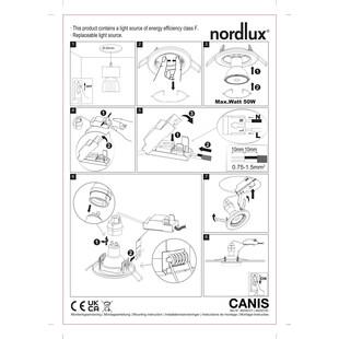 Lampa podtynkowa downlight 3 sztuki Canis LED 2700K biała Nordlux