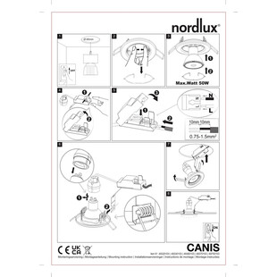 Lampa podtynkowa downlight Canis LED 2700K czarna Nordlux
