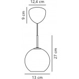 Lampa wisząca szklana kula Franca 13cm opal / mosiądz Nordlux