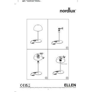 Lampa stołowa grzybek Ellen 20cm chrom Nordlux