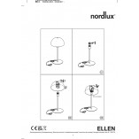 Lampa stołowa grzybek Ellen 20cm czarny / mosiądz Nordlux