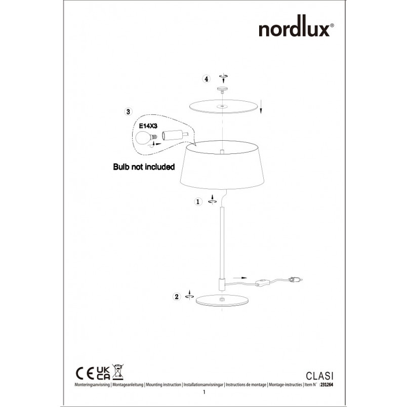 Lampa stołowa art deco Clasi czarny / mosiądz Nordlux