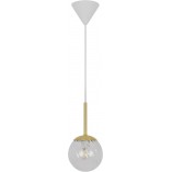 Lampa wisząca szklana kula art deco Chisell 15cm przeźroczysty / mosiądz Nordlux