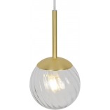 Lampa wisząca szklana kula art deco Chisell 15cm przeźroczysty / mosiądz Nordlux