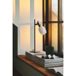 Lampa stołowa szklana retro Arild biały / czarny / mosiądz Nordlux