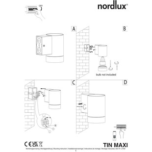 Kinkiet ogrodowy Tin Maxi galwanizowany Nordlux