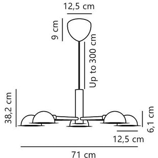 Lampa wisząca 5 punktowa Nomi 71cm czarna DFTP