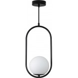 Lampa wisząca szklana kula Costa Solo 20cm biało-czarna Step Into Design