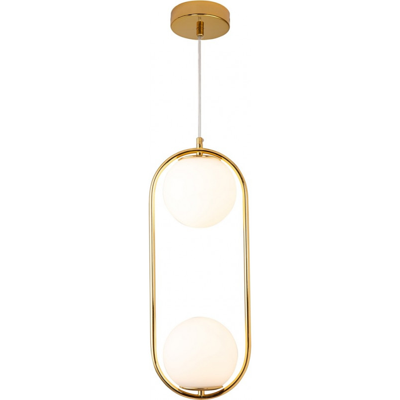 Lampa wisząca szklana kula glamour Costa Duo 20cm biało-złota Step Into Design