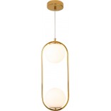 Lampa wisząca szklana kula glamour Costa Duo 20cm biało-złota Step Into Design