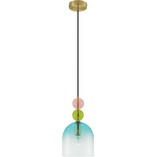 Lampa wisząca szklana dekoracyjna Oro 16cm niebieski / zielony / różowy