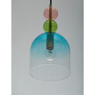 Lampa wisząca szklana dekoracyjna Oro 16cm niebieski / zielony / różowy