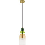 Lampa wisząca szklana dekoracyjna Oro 10,8cm pomarańczowy / zielony