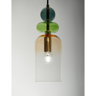Lampa wisząca szklana dekoracyjna Oro 10,8cm pomarańczowy / zielony