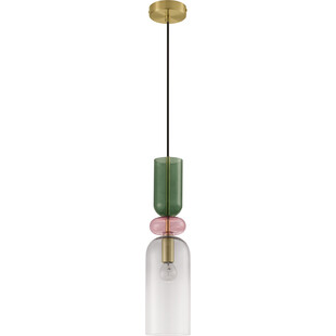 Lampa wisząca szklana dekoracyjna Oro 10,8cm szary / różowy / zielony