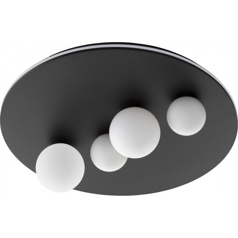 Plafon okrągły 4 szklane kule Elena LED 62,2cm czarno-biały