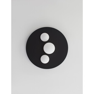 Plafon okrągły 3 szklane kule Elena LED 49,5cm czarno-biały