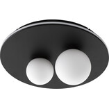 Plafon okrągły 2 szklane kule Elena LED 40cm czarno-biały