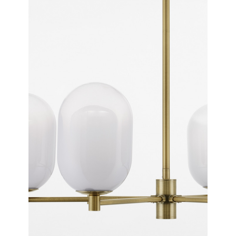 Lampa sufitowa szklana Lora VI 65cm biały / odcienie złota