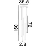 Lampa wiszące tuby Navrati LED V 35,5cm czarna