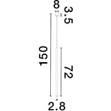 Lampa wisząca tuba Navrati LED 2,8cm czarna