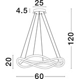 Lampa wisząca nowoczesna Nanni LED 60cm czarna