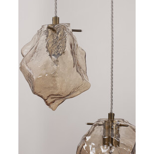Lampa wisząca szklana 5 punktowa Luxe V 40cm bursztynowa