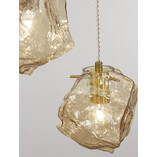 Lampa wisząca szklana 5 punktowa Luxe V 40cm bursztynowa